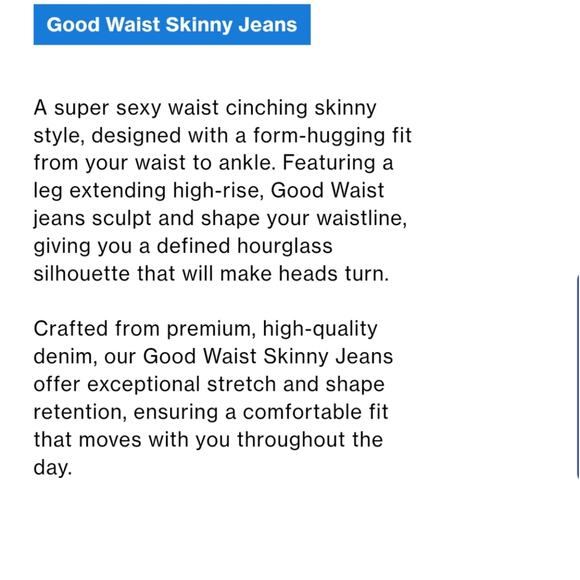 Good American NEW Good Waist Compression Dark Wash Skinny Straight Jeans 24 - Picture 11 of 16